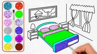 Bedroom Drawing And Coloring Pages For Kids Спальня Рисунок И Раскраски Для Детей