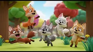 Five Little Coyotes Yip Yip Yip 🐺 | Nursery Rhymes and Kids Songs