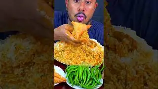 Very Spicy Somosa,Rice Eating #shortvideo #shorts #viralshort #viral #short #food #eating #asmr #eat