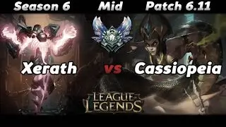 League of Legends - Xerath vs Cassiopeia Season 6 Mid Gameplay
