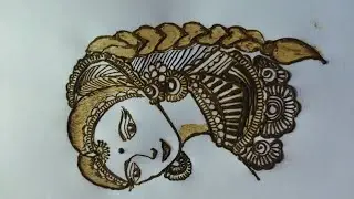 Bridal face portrait mehandi design//simple and sundar sa bridal face design#beautiful#Henna