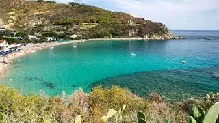 Cavoli Beach (drone), Cavoli, Campo nell'Elba, Elba, Livorno, Tuscany, Italy, Europe