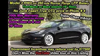 Продаётся Tesla Model 3 2021 года с аккумулятором LFP с полным автопилотом и запасом хода 260 мил...