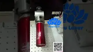 laser marking on metal cup by using rotary device, laser engraving on metal bottle