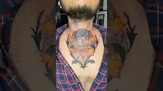 Wisdom and Vision. 🦉👁️ #Shorts #SuratArtist #necktattoo #tattoo #tattooartist #art #surat