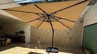 Ombrelone Lateral 2,58x2,88x2,88m Articulável em Alumínio Sonora II LED Naterial Leroy Merlin