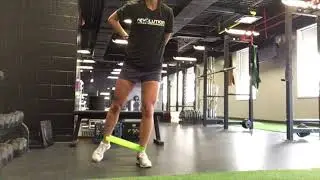 Glute band 45 degree hip abduction/extension