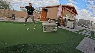 Expert cowboy roping Yeti cooler slick horns 