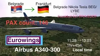 FS Advanced Flight from Belgrade BEG/LYBE to Frankfurt FRA/EDDF
