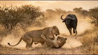 Buffalo Fight Turns Deadly for Lion in the Savanna