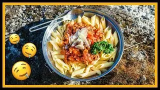 🔥 Penne Bolognese 🍲 draußen kochen - Outdoor Bushcraft Deutschland