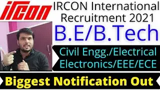 IRCON International Limited Recruitment 2021 | Salary-36,000/- | Latest Engineering Job in India🔥