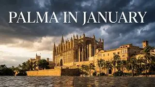 Palma de Mallorca, beach, January, stormy weather, historical town, market, storm Harry, Spain