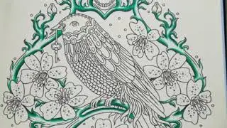 Coloring tutorial for Hanna Karlzon's Seasons/Tidevarv coloring book with Polychromos