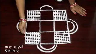 Creative 4 dots rangoli & kolam designs || Easy rangoli muggulu by Suneetha