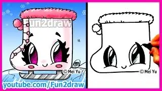 How to Draw Winter Olympics / Sports - SUPER Cute Ice Skate - Fun2draw Cartoon Channel