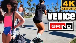 4K Venice Beach Boardwalk To Santa Monica Beach Pier Virtual Tour 8-3-21 at 5pm
