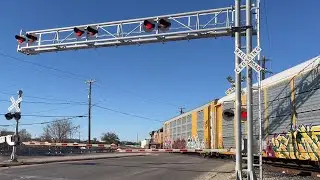 UP Autorack Train At Zarzamora St In San Antonio TX