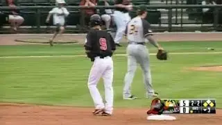 Brandon Trinkwon doubles in a run for the Loons