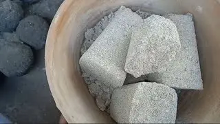 New white🤍gritty cement cones clay pot crumbling asmr crunchy💤