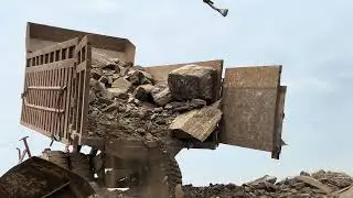 Unstoppable Rock Crusher: Smashing Giant Stones with Brutal Force #stonecrusher