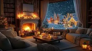 Peaceful Cabin Evenings❄️Piano Relaxing Music & Fireplace Sound in Cozy Cabin Ambience for Good Mood