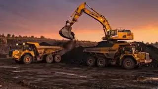 Massive Excavators & Dump Trucks in Action | Quarry Loading