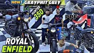 Royal Enfield New Hunter 350 matt PPF Installation Hunter 350 modifications| #modified#hunter350  