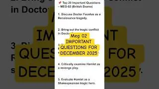 MEG 02 IMPORTANT DECEMBER 2025 EXAM #ignou2025 #exam
