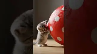 The little engine that could, maybe! Watch this furball' hilarious attempt to push a huge beach ball