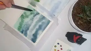 Moody Cloudy Landscape in Watercolor | Easy & Peaceful Tutorial☁️🏞