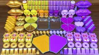 PURPLE vs GOLD !!! Mixing random into Storebought  slime!!!Satisfying Video #165