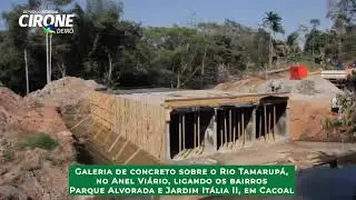 Construção da galeria de concreto no Anel Viário