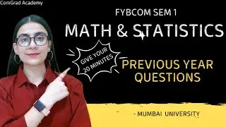 FYBCOM SEM 1 Math and Statistics previous paper| Mumbai university| #bcom #mumbaiuniversity #pyqs