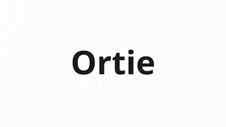 Jak wym&oacute;wić Ortie