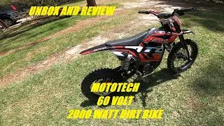 MOTOTECH 60 VOLT 2000 WATT DIRT BIKE UNBOXING AND REVIEW