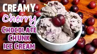 VEGAN ICE CREAM - CHERRY CHOCOLATE CHUNK - No Churn, Dairy Free Ice Cream Recipe