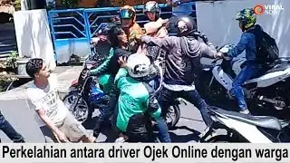Adu jotos antara diver ojol dengan warga setempat
