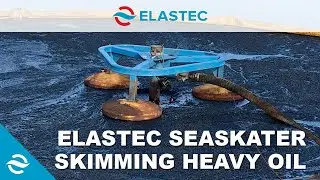 Elastec SeaSkater weir skimmer in heavy oil.