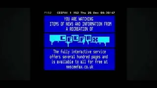Pages from Ceefax Christmas Day 2025 (Early Morning 2)