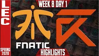 FNC vs XL Highlights | LEC Spring 2020 W8D1 | Fnatic vs Excel Esports