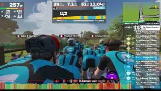Zwift - Race: Car Chase / Course Poursuite Ghost Team (C) on Flatland Loop in Makuri Islands