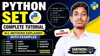Python Set Complete Tutorial | All Set Methods Explained with Examples