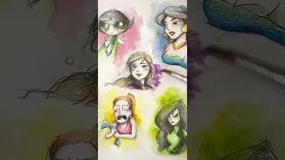 Dibujo 5 PERSONAJES ANIMADOS ✨femeninos✨🔥💋 #disney #arte