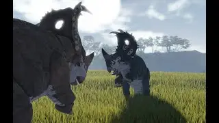 Sinoceratops fight for Dominance [ Fallen Ashes ]
