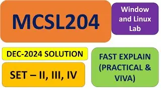 MCSL204 Lab | Set 2,3,4 I Linux Command Window Remote Setting Dec-2024 Solution