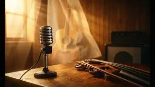 Golden Hour Guitar Studio 🌅 | Cozy Recording Room Ambience (Animated Light Rays)