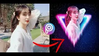 HOW TO MAKE TRIANGLE POP OUT PICSART CYBERPUNK X NEON EDITING (SPEED)