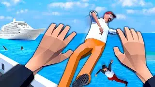 Выбрасывание рэгдоллов с круизного лайнера — геймплей Frenzy VR (песочница)