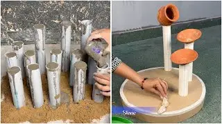 Труба ПВХ + цемент. Удивительная идея фонтана 😍 #BestOutOfWaste #DIYFountain